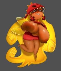 1girls biting_lip biting_own_lip breasts_bigger_than_head breasts_bigger_than_torso edith_up_(rayman) huge_breasts hyper hyper_breasts long_hair mamasoyanini nymph_(rayman) rayman_origins solo_female tagme thick_thighs