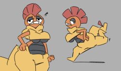 1girls belly breasts cleavage clothed clothing creatures_(company) dinggoob female female_only game_freak nintendo pokémon_(species) pokemon pokemon pokemon_(species) pokemon_bw scrafty wide_hips