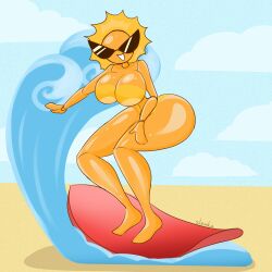 bimbo bimbo_body bimbofied dollification female huge_ass huge_breasts knick_knack pixar slemka smile sun sunglasses sunnification sunny_miami sunny_persona thick_lips thick_thighs tinted_eyewear transformation wide_hips