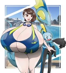 1girls big_breasts blush bra breasts breasts_bigger_than_head breasts_bigger_than_torso creatures_(company) cute djthepokemen female game_freak generation_8_pokemon gigantic_breasts gloria_(pokemon) goggles huge_breasts hyper_breasts inteleon nintendo pokémon_(species) pokemon pokemon_(species) pokemon_ss pokemon_trainer pool sobble starter_pokemon swimsuit wholesome