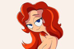 1girls bare_shoulders blue_eyes candace_flynn disney disney_channel disney_xd eyelashes female female_only ginger human long_hair looking_at_viewer manic47 orange_hair phineas_and_ferb pink_background shiny shiny_skin solo teenage white_female