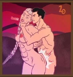 abs anonymous_artist choking choking_while_penetrating invincible mark_grayson older_female sex_from_behind thula tongue_out younger_male