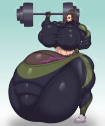 1futa balls_bigger_than_head balls_bigger_than_torso breasts_bigger_than_head enormous_breasts huge_ass huge_cock hyper hyper_balls hyper_breasts hyper_penis long_hair looking_at_viewer massive_penis muscles muscular_futanari norodoggo penis_longer_than_knee solo_futa tagme