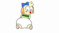 big_butt bow crumbles_(doodle-toons) dog doodle_toons furry green_topwear on_knees white_panties