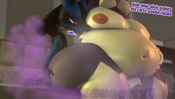 3d anal ass_grab belly belly_button belly_grab big_ass chubby dialogue english_text fart farting farting_on_dick fat gassy implied_sex lucario moobs mrrainbow nintendo nipple oc overweight penis pokemon pokemon_(species) skuntank source_filmmaker tagme text