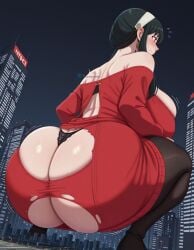 1girls ai_generated angel_yukkis anus anus_focus ass ass_focus big_ass big_breasts big_tits black_thong breasts city curvy curvy_female curvy_figure dress fat_ass female giant_woman giantess night nipples oppai pussy pussy_focus red_dress revealing_dress socks spy_x_family thong tits torn_dress torn_shirt voluptuous_female yor_briar yor_forger