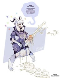 anthro asriel_dreemurr balls big_balls big_penis blush boss_monster caprine clothing cum cum_on_ground cumshot ejaculation english_text erection excessive_cum fur goat god_of_hyperdeath hi_res horn huge_balls huge_cock hyper hyper_balls male male_focus male_only male_solo mammal masturbation open_mouth orgasm oversized_balls penile_masturbation penis pwcsponson solo solo_male text undertale video_games white_fur