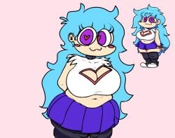 1female 1girl 1girls :3 big_breasts blue_hair blue_skirt boobs breasts chubby chubby_female cleavage cute cute_face fanart fangirl female female_only friday_night_funkin friday_night_funkin_mod gordibuena heart-shaped_pupils long_hair newgrounds pink_background purple_eyes redraw riawanaa_(artist) skirt skyblue skyblue_(friday_night_funkin) skyverse solo solo_female tits