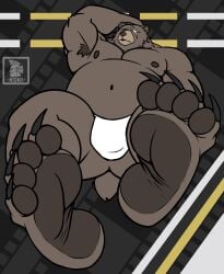 armpit_hair bear belly ben_bigger bulge chubby chubby_male claws feet foot_fetish koki_1 musclegut pawpads paws presenting_feet soles solo toe_claws toes underwear zenless_zone_zero