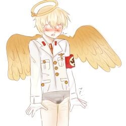 angel crying embarrassed male male_only nazi nazi_uniform peeing_self self_harm_scars skinny swastika yaoiboy6685 young