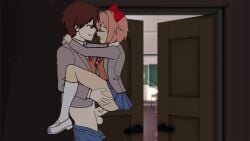 1girls closet closet_sex doki_doki_literature_club hiding mc_(doki_doki_literature_club!) penis pussy sayori_(doki_doki_literature_club) school_uniform somnipheromone stand_and_carry_position standing_sex unepicroachy vaginal_penetration