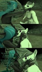 3d big_breasts english_text kissing my_little_pony oc peril queen_chrysalis_(mlp) text underwater