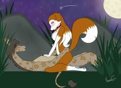 2017 blush breasts brown_fur canine closed_eyes collar colleen cowgirl_position erect_nipples female female_on_top full_moon fur giraffe gorgeouslittlemonster_(artist) grass hair half-closed_eyes hand_on_chest hand_on_waist long_hair lying male mammal moon multicolored_hair night night_sky nipples nude on_back on_top open_mouth outside raised_tail road_rovers sex shooting_star straight tongue tongue_out two_tone_hair vaginal_penetration white_fur