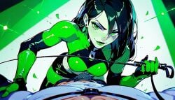 ai_generated bondage femdom femdom_pov holding_whip impending_sex kim_possible shego whip wrapped_up