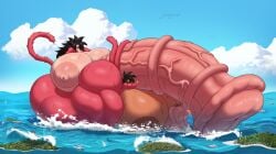 2futas ass_bigger_than_head ass_bigger_than_torso breasts_bigger_than_head breasts_bigger_than_torso dragon_ball giantess holding_penis hyper hyper_ass hyper_breasts hyper_thighs long_hair massive_ass massive_breasts meat_wall_(body_type) norodoggo penis_over_shoulder tagme thick_thighs wide_hips