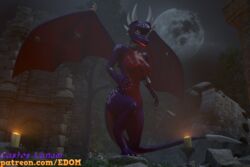 3:2 3d_(artwork) activision angry anthro ass breasts candle castle claws custos_lunam cynder digital_media_(artwork) dragon female forest hi_res horn huge_filesize light medieval moon moonlight outside patreon plant solo spyro_the_dragon text tree url video_games volumetric_lighting wings