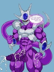 1boy absurdly_large_cock alien_humanod ball_sack big_dick boner cooler_(dragon_ball) cum_shot dragon_ball dragon_ball_z erection gay male_focus manly_gay monster_cock muscular_male muscular_thighs musky_cock pecs purple_skin shiny_skin solo_male standing sweatdrop tail throbbing_penis veiny_penis