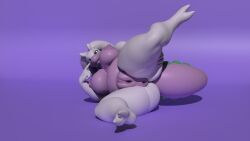 16:9 3d_(artwork) anthro anus areola big_breasts breasts digital_media_(artwork) dragon draigox593 female generation_6_pokemon genitals goodra gooey_goober_(reptilligator) hi_res looking_at_viewer lying mythological_creature mythological_scalie mythology nintendo nipples nude on_side pokemon pokemon_(species) purple_areola purple_background purple_nipples purple_pussy pussy raised_leg scalie simple_background solo widescreen