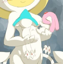 adorable adult anthro anthropomorphic azelf babies breastfeeding breasts cute drinking drinking_breastmilk drinking_milk female hot legendary_pokemon lewd mesprit mutuki_tokemaru naked naked_female nipples nsfw nude nude_female pokegal pokegirl pokegirl_as_pokemon pokemon pokemon_(species) pokemorph sexy taking_care taking_care_of_babies taking_care_of_young thirsty tokemaru uxie
