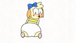 big_butt bow crumbles_(doodle-toons) dog doodle_toons furry on_knees white_panties yellow_topwear