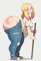 ai_generated big_ass bottom_heavy chubby gigantic_ass gvukub huge_ass mina_(pokemon) nintendo plump pokemon thick_thighs