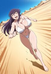 ai_assisted ai_generated big_breasts bikini desert_punk huge_breasts junko_asagiri smiling_at_viewer voluptuous_female