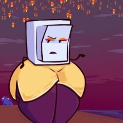 battle_for_dream_island big_thighs detailed_background eyelashes eyeliner female firey_jr. fourse_(tpot) liy_(bfdi) object_shows short_shorts thick_thighs thigh_gal thighs