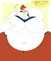 bbw big_breasts breasts castdraws_(artist) castplus cinderace cleavage female furry huge_breasts overweight pokemon pokemon_(species) ssbbw tagme thick_thighs wide_hips