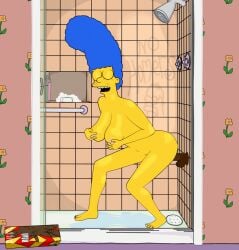 animated ass dildo_in_pussy gif huge_breasts marge_simpson masturbating nude the_simpsons thighs