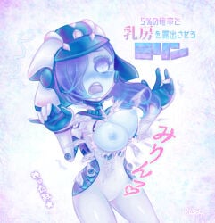 1girls alien alien_girl blue_body blue_eyes blue_nipples blue_pupils blue_pussy blue_skin blue_tongue breasts_out chibi female large_breasts nintendo pokemon pokemon_sm pokemon_usm ponytail shocked soliera_(pokemon) solo surprised tied_hair torn_bodysuit torn_clothes ultra_recon_squad