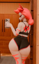 ass_focus big_ass big_hips big_thighs fortnite fox_girl furry furry_female gym_shorts huge_ass kimiko_(fortnite) kimiko_five-tails kitsune shorts silly_fox
