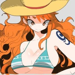 1:1 1:1_aspect_ratio 1girls 2d 2d_(artwork) 2d_artwork adult adult_female akisas99 anime anime_character arm_tattoo background bare_armpits bare_arms bare_chest bare_midriff bare_shoulders bare_skin big_boobs big_breasts bikini bikini_only bikini_top blank_background blue_tattoo breasts busty busty_female busty_girl cleavage closed_mouth_smile collarbone digital digital_art digital_drawing digital_drawing_(artwork) digital_media digital_media_(artwork) drawing exposed_armpits exposed_arms exposed_chest exposed_midriff exposed_shoulders exposed_skin eye-level_view eyebrows_visible_through_hair fanart female female_focus female_only female_protagonist from_front front_view ginger ginger_hair green_bikini green_bikini_top green_swimsuit green_swimwear hair_between_eyes halterneck hat inframammary_fold large_boobs large_breasts lean_figure long_hair looking_at_viewer lower_body_out_of_frame main_character manga_character mature mature_female midriff monotone_background nami_(one_piece) narrow_waist one_color_background one_piece one_piece:_fishman_island_arc orange-eyed_female orange-haired_female orange_eyebrows orange_eyes orange_hair orange_hair_female plain_background post-timeskip protagonist shonen_jump shoulders shueisha slender_body slender_waist slim_female slim_waist smile smiley_face smiling smiling_at_viewer solid_color_background solo standing straw_hat string_bikini striped_bikini striped_bikini_top striped_swimsuit striped_swimwear swimsuit swimwear tattoo tattoo_on_arm tattooed_arm toei_animation top_view upper_body wavy_hair weekly_shonen_jump white_background white_bikini white_bikini_top white_swimsuit white_swimwear yellow_hat