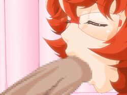 1boy animated aru_hi_no_nana-chan brabustersystem censored deepthroat fellatio female game_cg nana_verochinski oral red_hair