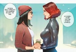2girls ai_generated avengers big_ass big_breasts black_widow_(marvel) breasts chest curvaceous curvy curvy_figure darcy_lewis dialogue digital_media_(artwork) english_text female hips hourglass_figure huge_ass huge_breasts large_ass large_breasts legs light-skinned_female light_skin marvel marvel_cinematic_universe marvel_comics mature mature_female natasha_romanoff phophopho red_hair s.h.i.e.l.d. scarlet_witch_(series) slim_waist speech_bubble text thick thick_hips thick_legs thick_thighs thighs thor_(series) voluptuous waist wandavision wide_hips
