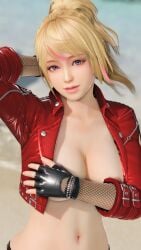3d blonde_hair busty dead_or_alive dead_or_alive_xtreme_venus_vacation female female_focus female_only hourglass_figure pinup pinup_pose tagme wide_hips x-kx_(artist) yukino_(doa)