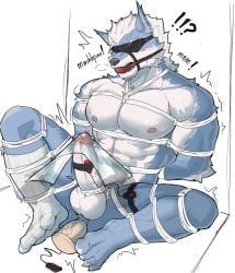 anal anal_penetration anthro athletic athletic_anthro athletic_male ball_gag balls bdsm blindfold bondage bound canid canine claws cloth_glans_play clothing dildo dildo_vibrator edging egg_vibrator erection footwear gag gagged genitals glans glans_blame glans_brushing glans_play male mammal nipples one_sock overstimulation penetration penile penis polishing serenaught sex_toy socks solo vibrator white_clothing white_footwear white_socks