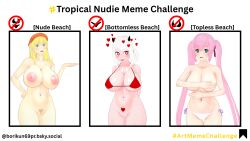3d big_breasts bikini bikini_bottom bikini_top blonde_hair blue_eyes bottomless bottomless_female breasts cleavage covering_breasts crotch_markings embarrassed hagure_yuusha_no_estetica heart-shaped_pubic_hair hearts helltaker hentai horns huge_breasts koikatsu large_areolae large_breasts long_hair meme modeus_(helltaker) nipples nude nude_female nudist_beach_ni_shuugakuryokou_de!! nudist_beach_ni_shuugakuryokou_de!!_the_animation oiled oiled_body oiled_skin ousawa_miu pink_areolae pink_hair pubic_hair pussy red_bikini red_bikini_top suomi-sensei topless topless_female twintails vagina visor_cap vulva white_bikini white_bikini_bottom white_hair