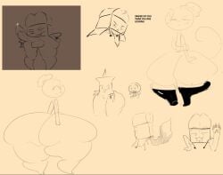 ass balls battle_for_dream_island big_ass big_penis cajita_(cajitasecsi) cajitasecsi coiny fat_ass giant_ass object_shows original_characters paws penis pin_(bfdi) real_korko sketch_page stockings tail tentacle_penis thick_thighs twitter_user_oc