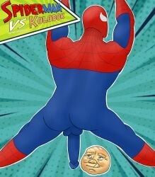 big_ass big_butt big_penis blowjob costume human/nonhuman kolobok kolobok_(story) licking_lips long_penis male male/male man marvel marvel_comics muscular muscular_anthro muscular_arms muscular_ass muscular_legs muscular_male non-human nonhuman_male spider-man spider-man_(series) through_clothes trapped uniform