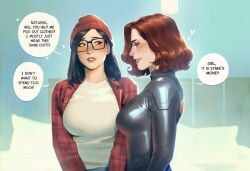 2girls ai_generated avengers big_ass big_breasts black_widow_(marvel) breasts chest curvaceous curvy curvy_figure darcy_lewis dialogue digital_media_(artwork) english_text female hips hourglass_figure huge_ass huge_breasts large_ass large_breasts legs light-skinned_female light_skin marvel marvel_cinematic_universe marvel_comics mature mature_female natasha_romanoff phophopho red_hair s.h.i.e.l.d. scarlet_witch_(series) slim_waist speech_bubble text thick thick_hips thick_legs thick_thighs thighs thor_(series) voluptuous waist wandavision wide_hips