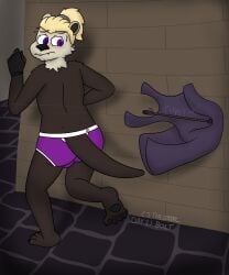 1boy anthro ass bulge cj-the-otter embarrassed furry male senftember senftember_(2025) tagme