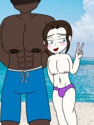 beach black_guy black_skin digital_media_(artwork) five_nights_at_freddy's gay male male_only michael_afton michael_afton_(film) skinny toony white_body yuuki_momofox