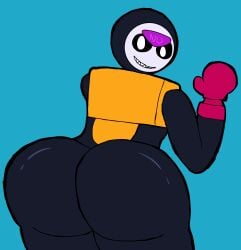 1boy ass ass_expansion big_ass big_butt booty brawl_stars butt butt_expansion fat_ass fat_butt huge_ass huge_butt hyper_ass looking_back male male_only meeple_(brawl_stars) rom4ncevisualnovel solo supercell thick_ass thick_butt white_eyes