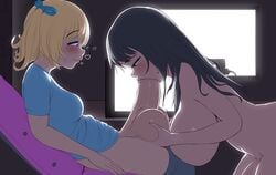 2futas :>= alison_(lewdua) ball_fondling ball_worship balls ballsack beauty_mark bedroom_eyes big_penis black_hair blonde_hair blowjob blushing bottomless breast_press caressing_testicles cheek_bulge clothing cupping_balls dangling_testicles erect_penis erection fellatio futa_on_futa futa_only futanari half-closed_eyes human hyper_balls just_the_tip lewdua looking_pleasured low_hanging_balls mole mole_under_mouth monster_cock mouthful nessie_(lewdua) oral oral_sex original pants_down pants_pulled_down penis pleasure_face scrotum shaved_crotch side_view sideboob small_but_hung small_dom_big_sub smooth_penis submissive sucking testicles