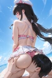 1male1female ai_generated beach beach_background beach_setting brunette_female brunette_hair chisa_(wuthering_waves) cunnilingus face_in_ass kurogames male_on_female moaning nice_ass public_indecency swimsuit touching_ass wuthering_waves