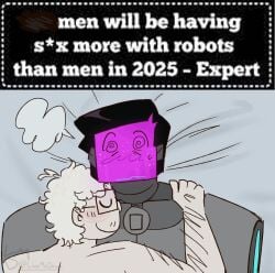 2boys adamation_inc. adamationz after_sex animationepic closing_eyes dizzy_eyes gijinka hairy humanization humanized humanized_object_show inanimate_insanity meme mepad no_genitals object_show object_shows robot robot_humanoid shitpost toilet_(ii)