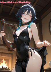 1boy ai_generated ass bulge dress femboy otoko_no_ko solo trap venti_(genshin_impact) yaoi