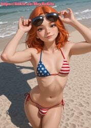1boy ai_generated beach bikini bulge femboy glasses otoko_no_ko solo trap yaoi