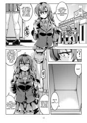 1girls 1male clothing comic female glasses school_uniform skirt stockings windart windarteam