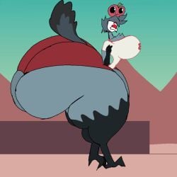 1boy animated anthro anthro_only ass avian avian_humanoid big_ass big_butt bird bouncing_breasts breasts bubble_ass bubble_butt busty busty_boy butt dumptruck_ass dumptruck_butt furry grey_hair helluva_boss hips hourglass_figure hyper hyper_ass large_ass large_breasts male male_focus male_only plump_ass red_eyes sideboob spyrobiffy stolas_(helluva_boss) thick_thighs thighs thin_waist walk_cycle walking wide_hips wide_thighs